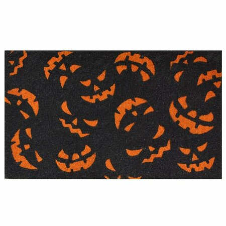 CONFIGURACION 17 x 29 in. Scary Pumpkins Rectangular Doormat Black & Orange CO2830946